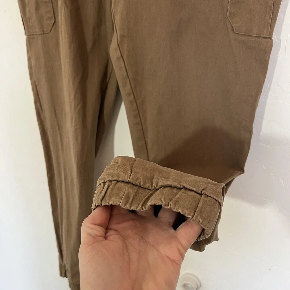 True Religion Joggers Mens Medium Khaki Cotton Tapered Fit Cargo Stretch